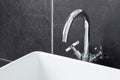 Sink tap in contemporary bathroom Royalty Free Stock Photo