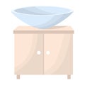 a sink or washbasin with a pedestal for the bathroom. vector illustration Royalty Free Stock Photo