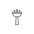 Sink with water tap line icon Royalty Free Stock Photo