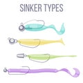 Sinker types for catching predatory fish Royalty Free Stock Photo