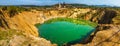 Sinkhole in the territory of the abandoned mines in Solotvyno, Ukraine