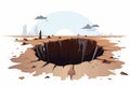 Sinkhole vector flat minimalistic isolated illustration