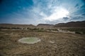 Sinkholes in the desert Royalty Free Stock Photo