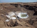 Sinkholes near the Dead Sea with loaded salts. Israel Royalty Free Stock Photo