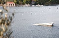 Sinking boat at sea Royalty Free Stock Photo