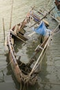 Sinking boat on the sea Royalty Free Stock Photo