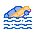 Sinking Car Icon Vector Outline Illustration Royalty Free Stock Photo