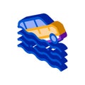 Sinking Car isometric icon vector illustration Royalty Free Stock Photo