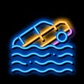 Sinking Car neon glow icon illustration Royalty Free Stock Photo