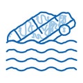 Sinking Car doodle icon hand drawn illustration Royalty Free Stock Photo