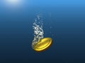 Sinking Gold Coin currency drop