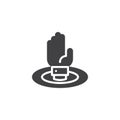 Sinking hand vector icon