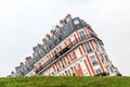 The sinking house illusion in Montmartre hill, Paris