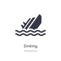 sinking icon. isolated sinking icon vector illustration from insurance collection. editable sing symbol can be use for web site