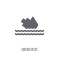Sinking icon. Trendy Sinking logo concept on white background fr