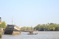 Sinking old ship at Lujan`s River