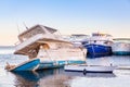 Sinking old wooden pleasure boat on sea