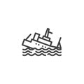 Sinking Ship Insurance line icon