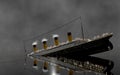 Sinking steamer steam boat at night 3D render image in HDR