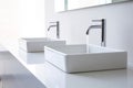 Sinks minimalist bathroom decor. Generate Ai Royalty Free Stock Photo