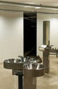 Sinks in public restroom Royalty Free Stock Photo