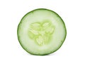 Sinlge sliced cucumber isolated on white Royalty Free Stock Photo