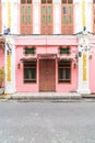 Sino-Portuguese architecture of ancient building in Phuket town. Royalty Free Stock Photo