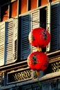 Sino-Portuguese architecture of ancient building with Red Chines