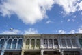 Sino-Portuguese Architecture influenced building in Phuket. Royalty Free Stock Photo