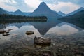Sinopah Mountain Reflects In Two Medicine Lake Royalty Free Stock Photo
