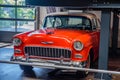 SINSHEIM, GERMANY - MAI 2022: red beige cabrio Chevrolet Bel Air 1955