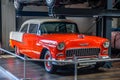 SINSHEIM, GERMANY - MAI 2022: red beige cabrio Chevrolet Bel Air 1955