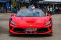 SINSHEIM, GERMANY - MAY 2022: red Ferrari F8 Type F142MFL