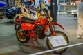 SINSHEIM, GERMANY - MAI 2022: red motorbike motorcycle Maico 350 Royalty Free Stock Photo