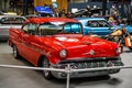 SINSHEIM, GERMANY - MAI 2022: red Pontiac Chieftain 1957 Royalty Free Stock Photo