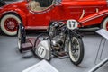 SINSHEIM, GERMANY - MAI 2022: sidecar black motorbike motorcycle BMW R 47 Renngespann 1927