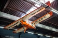 SINSHEIM, GERMANY - MAI 2022: white orange Himmelslaus experimental aircraft double winged Royalty Free Stock Photo