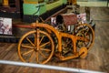 SINSHEIM, GERMANY - MAI 2022: wooden motorbike motorcycle Daimler riding chariot Royalty Free Stock Photo