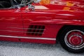 SINSHEIM, GERMANY - OCTOBER 16, 2018: Technik Museum. Awesome condition. Front side of the red car that stands on the Royalty Free Stock Photo