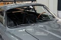 SINSHEIM, GERMANY - OCTOBER 16, 2018: Technik Museum. Hood and top. Particle view of the silver colored luxury car that
