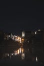 Sint-Baafskathedraal in the historic part of Ghent during the night. Belfry of Ghent