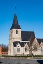 Sint Brixius Rode, Meise, Belgium - Catholic church of the village against blue sky