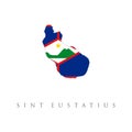 Sint Eustatius flag map. The flag of the country in the form of borders. Stock vector illustration isolated on white background Royalty Free Stock Photo