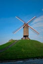Sint-Janshuismolen Sint-Janshuis Mill windmill in Bruges on sunset, Belgium