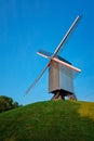 Sint-Janshuismolen Sint-Janshuis Mill windmill in Bruges on sunset, Belgium