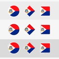 Sint Maarten flag icons set, vector flag of Sint Maarten