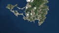 Sint Maarten outlined. Low-res satellite