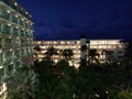 Sint Maarten Philipsburg April 20 2021 night view of Sonesta Maho Beach Resort`s apartments Royalty Free Stock Photo