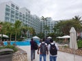 Sint Maarten Philipsburg April 20 2021 view of Sonesta Maho Beach Resort`s apartments Royalty Free Stock Photo