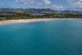 Sint Maarten's island Mullet bay beach view from the air